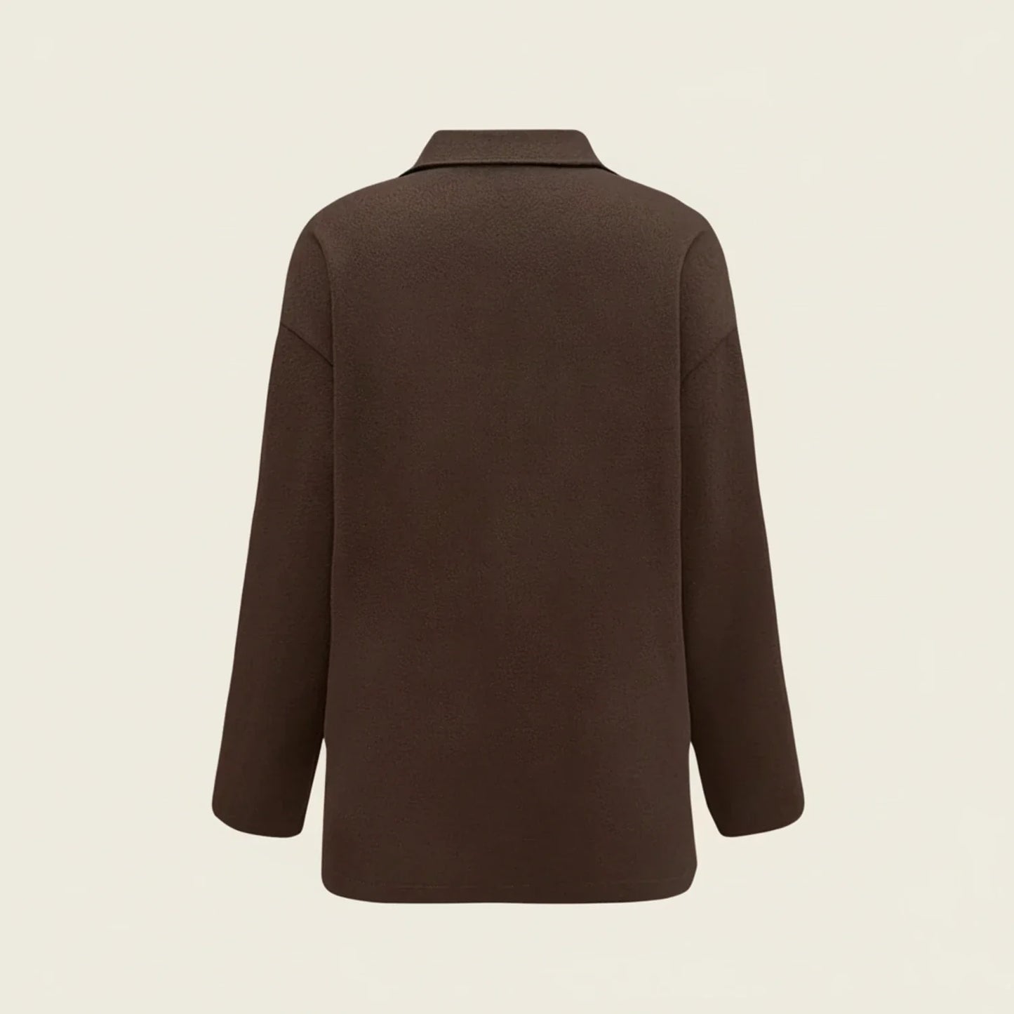Collared Shirt Jacket in Brown - side view