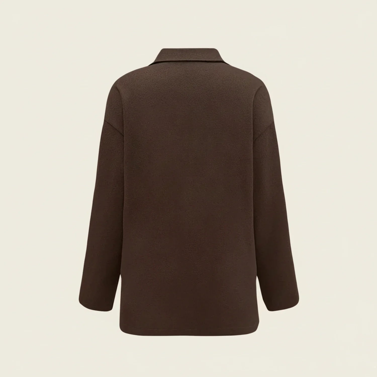 Collared Shirt Jacket in Brown - side view