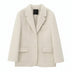Women's Cozy Oversized Teddy Blazer - Beige