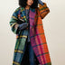 Vibrant Women's Long Winter Coat - Multicolor