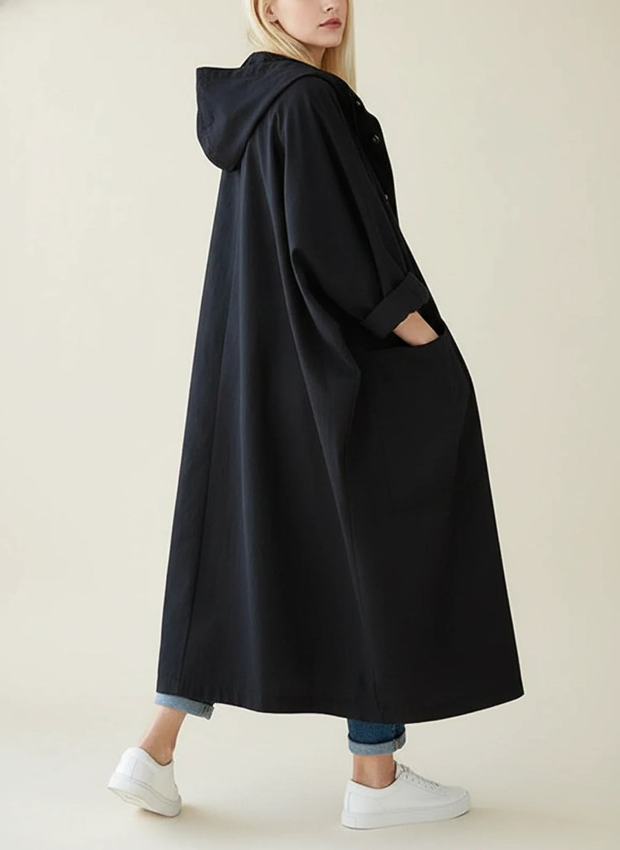 Luvrefashion | Waterproof Hooded Trench Coat for in Beige - styled look