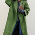 Vibrant Women's Long Winter Coat - Green