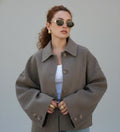Ladies' Cropped Double-Breasted Pea Coat