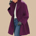 Mid-Length Winter Coat for Women - Purple