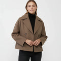 Women's Trench-Inspired Cropped Peacoat