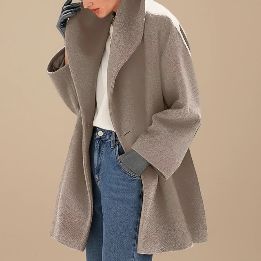 Luvrefashion | Mid Length Winter Coat for in Brown - front view