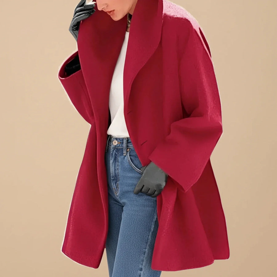 Luvrefashion | Mid Length Winter Coat for in Brown - detail view