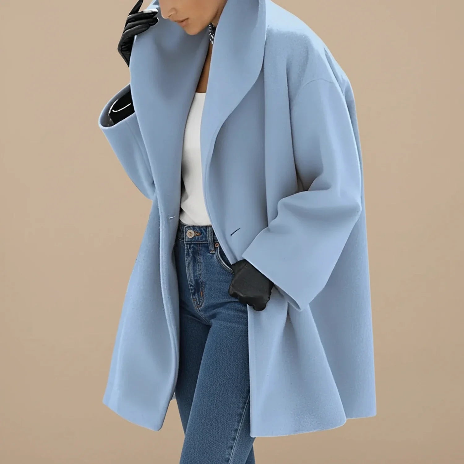 Luvrefashion | Mid Length Winter Coat for in Brown - side view