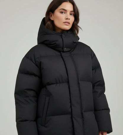 Luvrefashion | Insulated Winter Coat in Black - side view