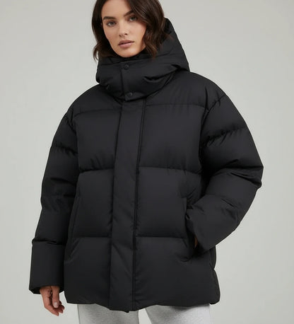 Luvrefashion | Insulated Winter Coat in Black - front view
