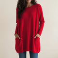 Women's Cozy Oversized Pocket Sweater Dress