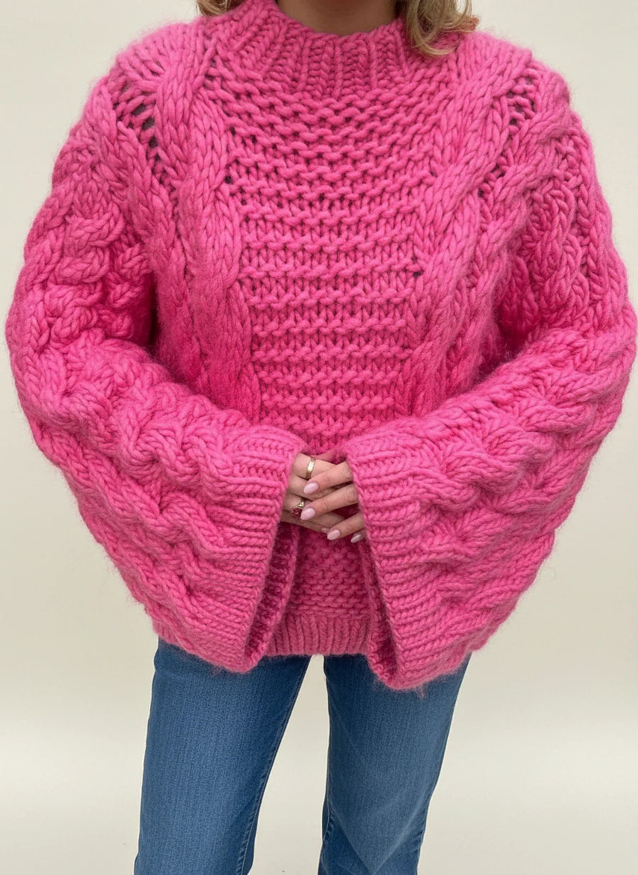 Luvrefashion | Cozy Oversized Knit Sweater for in Khaki - side view