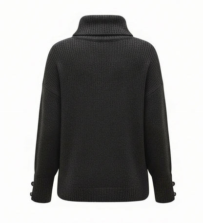 Loose Fit Cowl Neck Sweater in White - image 7