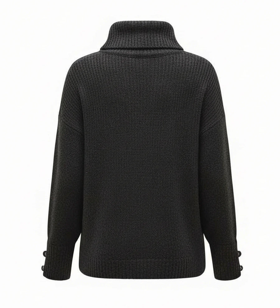 Luvrefashion | Loose Fit Cowl Neck Sweater in White - image 7