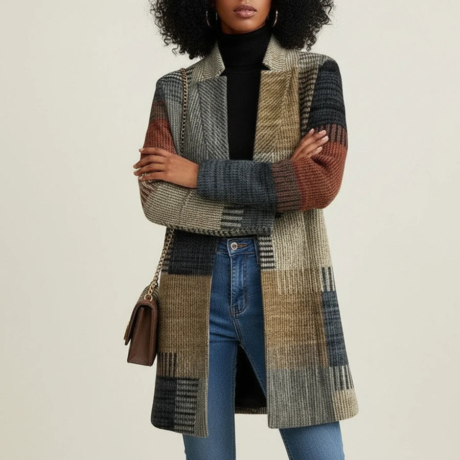Luvrefashion | Plaid Longline Shirt Jacket for in Multicolored - side view