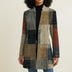 Plaid Longline Shirt Jacket for Women - Multicolored