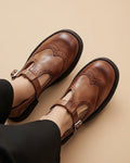 Ladies' Leather T-Strap Mary Jane Shoes