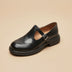 Ladies' Leather T-Strap Mary Jane Shoes - Black
