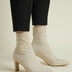 Suede-Inspired Ankle Boots for Women - Beige