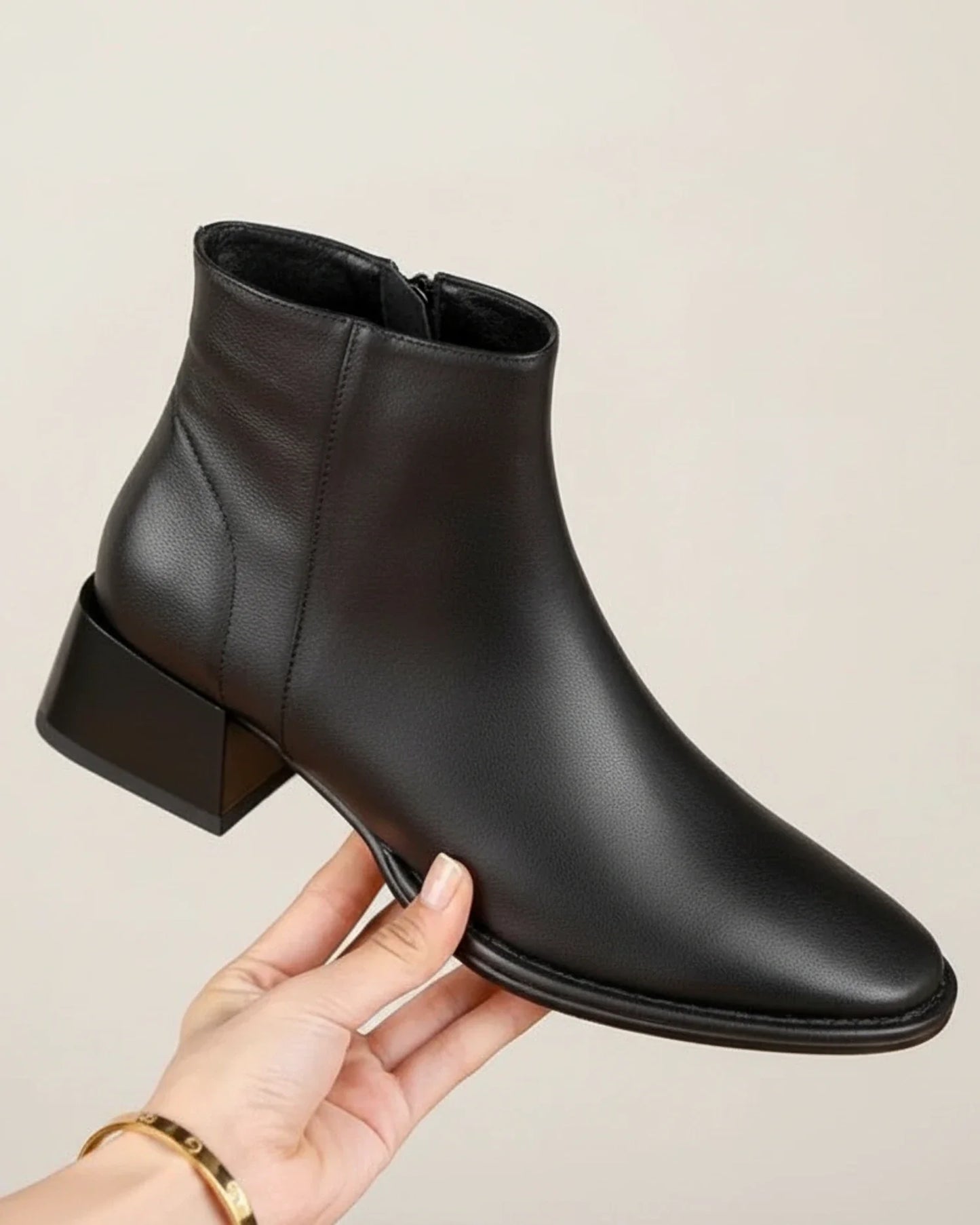 Ladies' Ankle Boots with Pointed Toe Design in Brown - back view