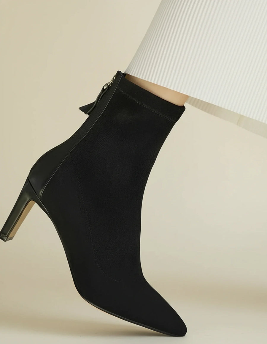 Luvrefashion | Suede Inspired Ankle Boots for in Beige - detail view