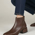 Ladies' Ankle Boots with Pointed Toe Design - Brown