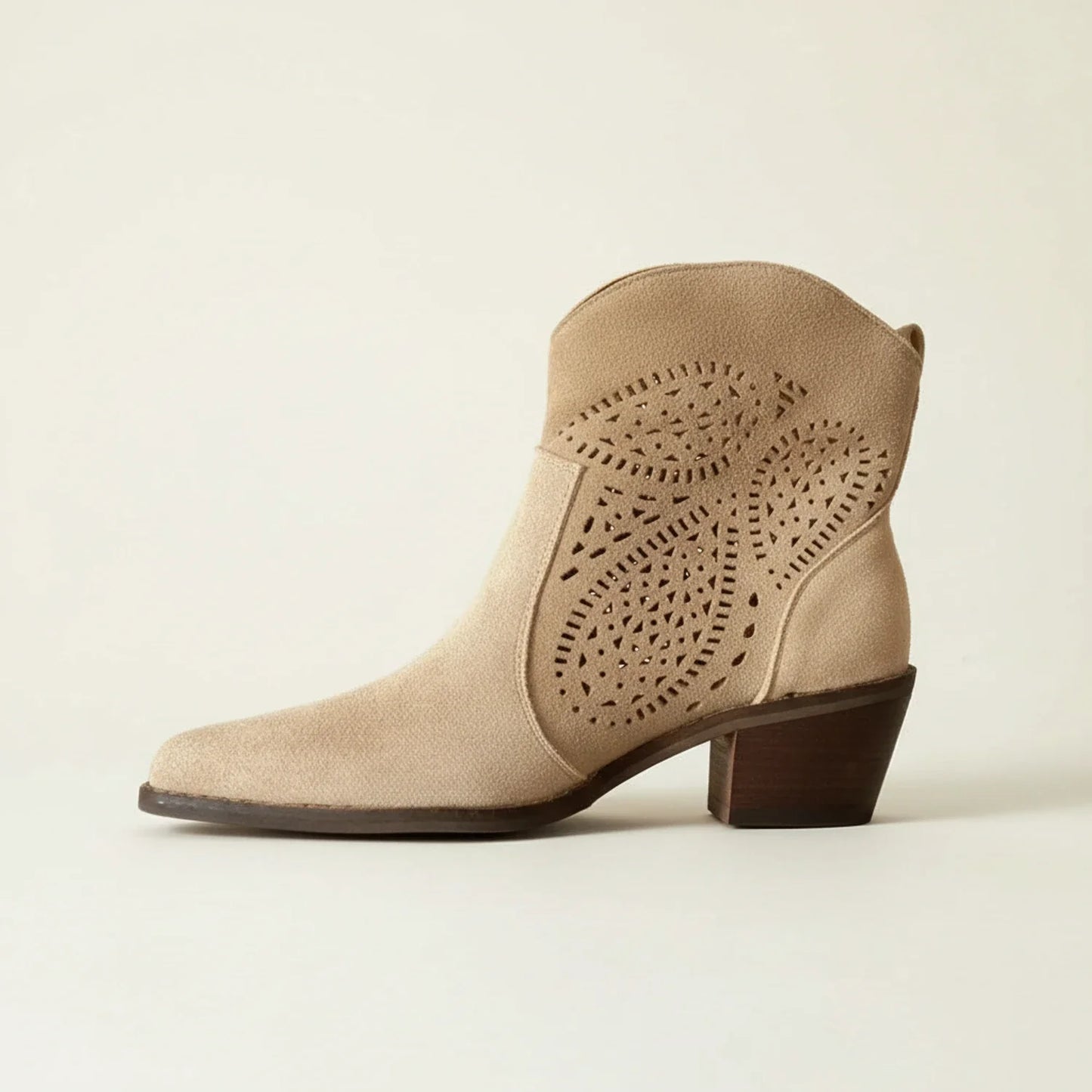 Ladies' Pointed Toe Booties in Brown - styled look