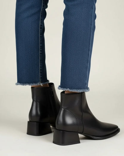 Ladies' Ankle Boots with Pointed Toe Design in Brown - styled look