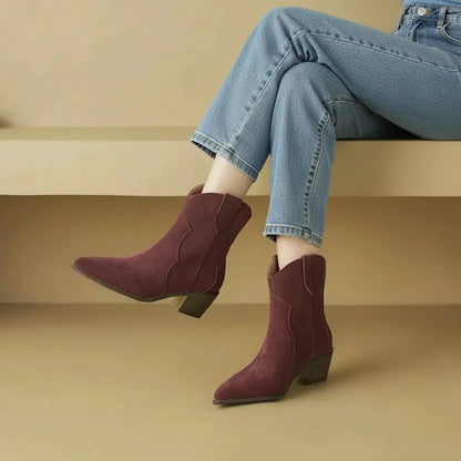 Ladies' Pointed Toe Booties in Brown - image 6
