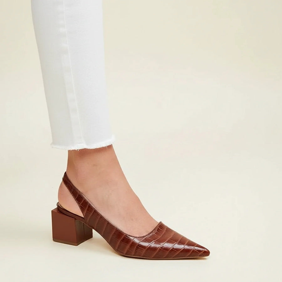 Luvrefashion | Chic Slingback Heels for in Black - back view