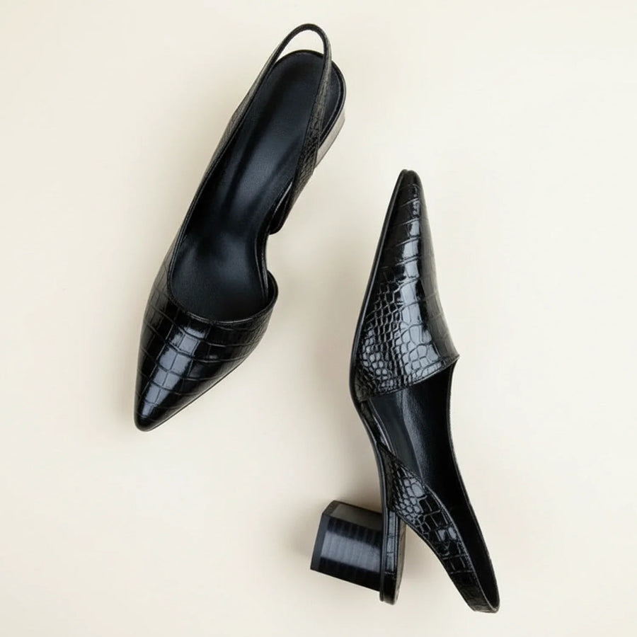 Luvrefashion | Chic Slingback Heels for in Black - side view