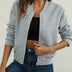 Quilted Bomber Jacket for Women - Gray