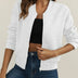 Quilted Bomber Jacket for Women - White