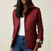 Quilted Jacket with Collar for Women - Burgundy