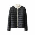 Collarless Quilted Puffer Jacket for Women