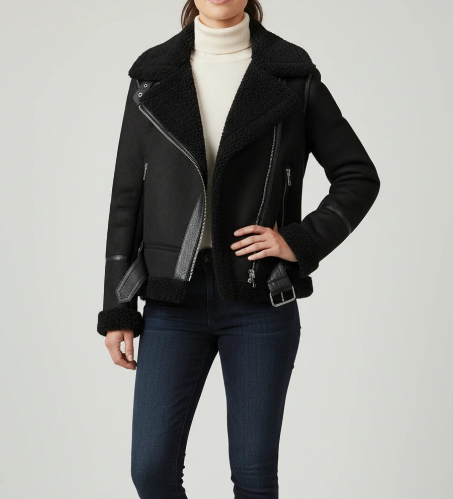 Luvrefashion | Aviator Jacket with Short Shearling in Brown - image 6