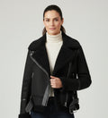 Women's Aviator Jacket with Short Shearling