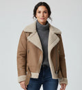 Women's Aviator Jacket with Short Shearling