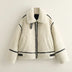 Women's Aviator Jacket with Sherpa Lining - Ivory