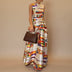 Women's Midi A-Line Dress with Sleeveless Design - Multicolor