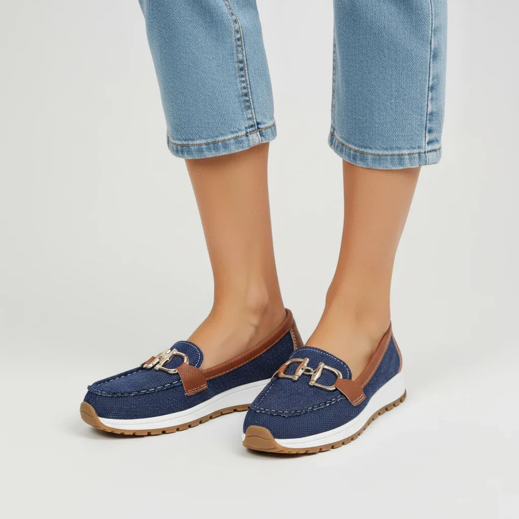 Luvrefashion | Ladies' Easy On Loafers in Blue - detail view