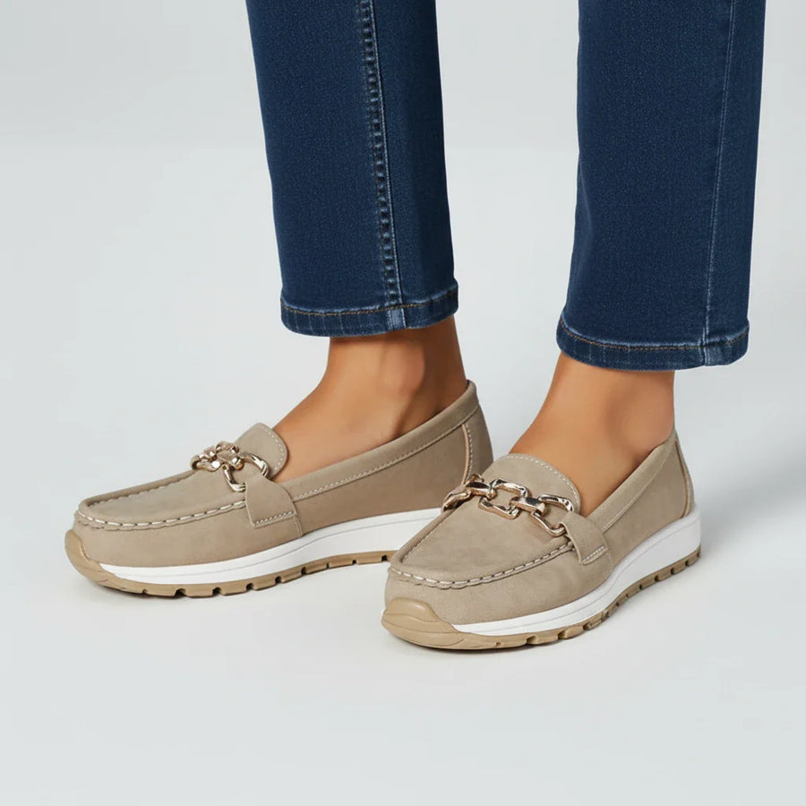 Luvrefashion | Ladies' Easy On Loafers in Blue - side view