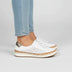 Women's Tassel Loafer Sneaker with Perforated Design - White