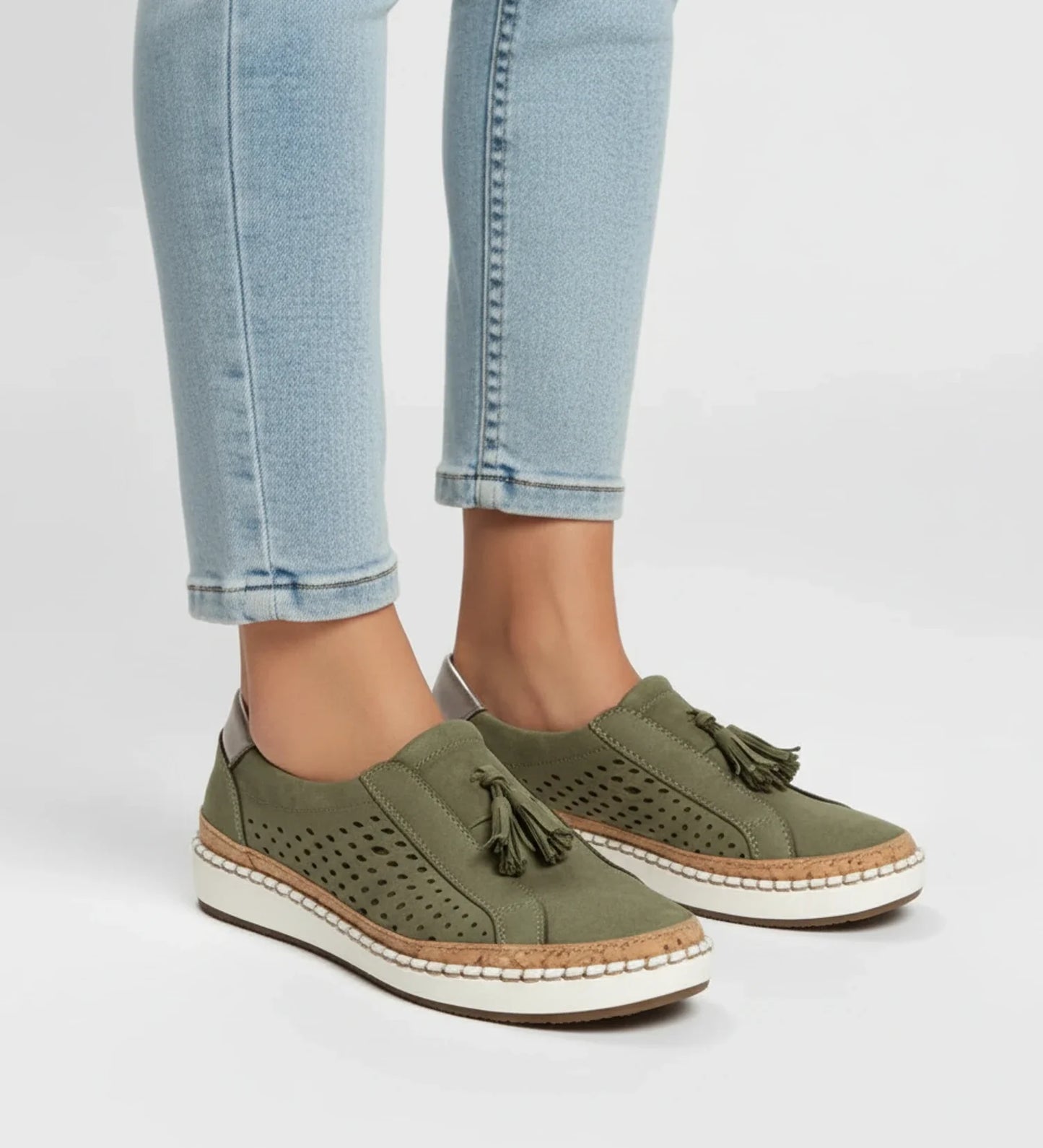 Tassel Loafer Sneaker with Perforated Design in Black - image 8