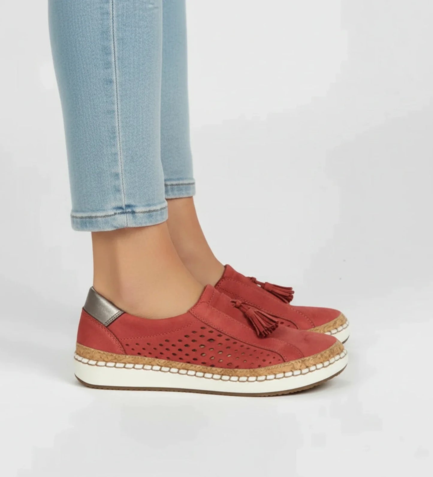 Tassel Loafer Sneaker with Perforated Design in Black - image 13