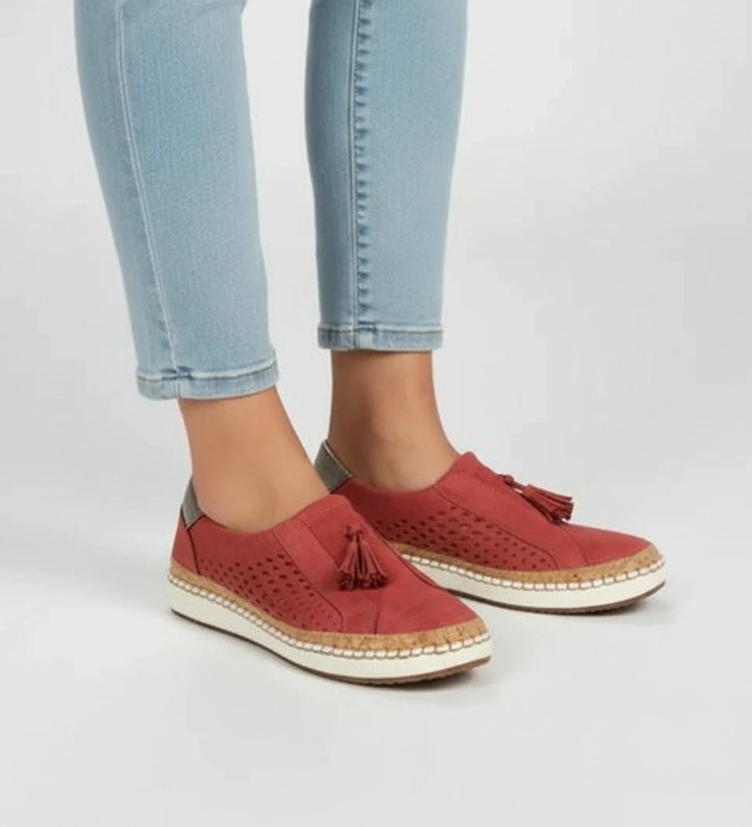 Tassel Loafer Sneaker with Perforated Design in Black - image 14