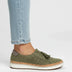 Women's Tassel Loafer Sneaker with Perforated Design - Green