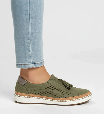 Tassel Loafer Sneaker with Perforated Design in Black - image 7