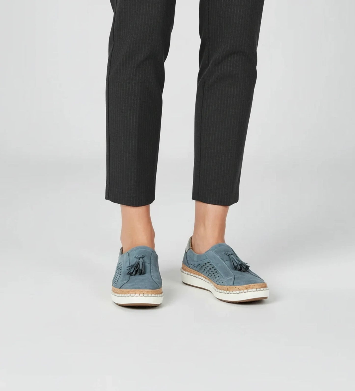 Tassel Loafer Sneaker with Perforated Design in Black - image 12