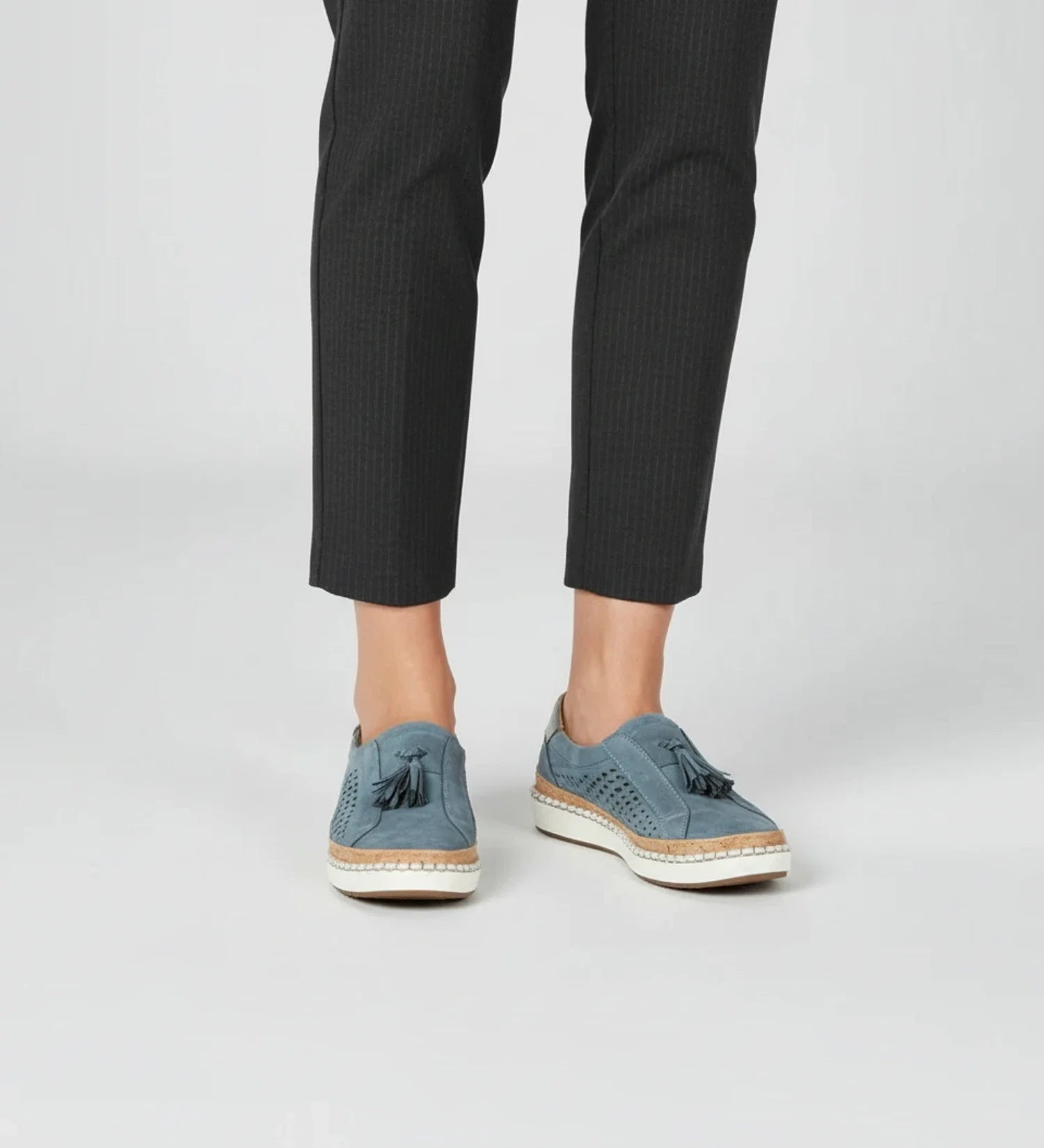 Tassel Loafer Sneaker with Perforated Design in Black - image 12